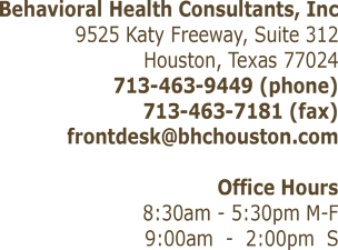 Behavioral Health Consultants - Houston, Texas
